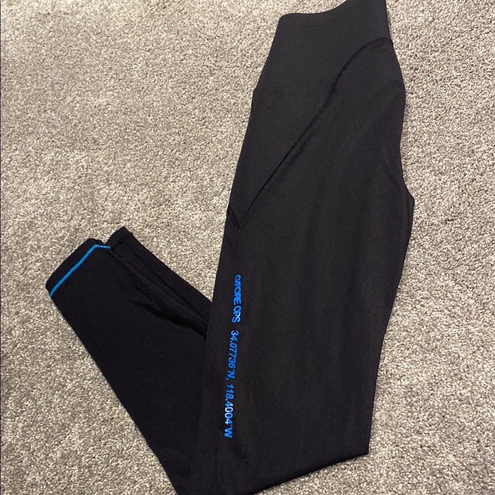 G/FORE Black Leggings with Blue Accents